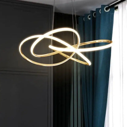 Modern gold geometric led ceiling pendant light dining room