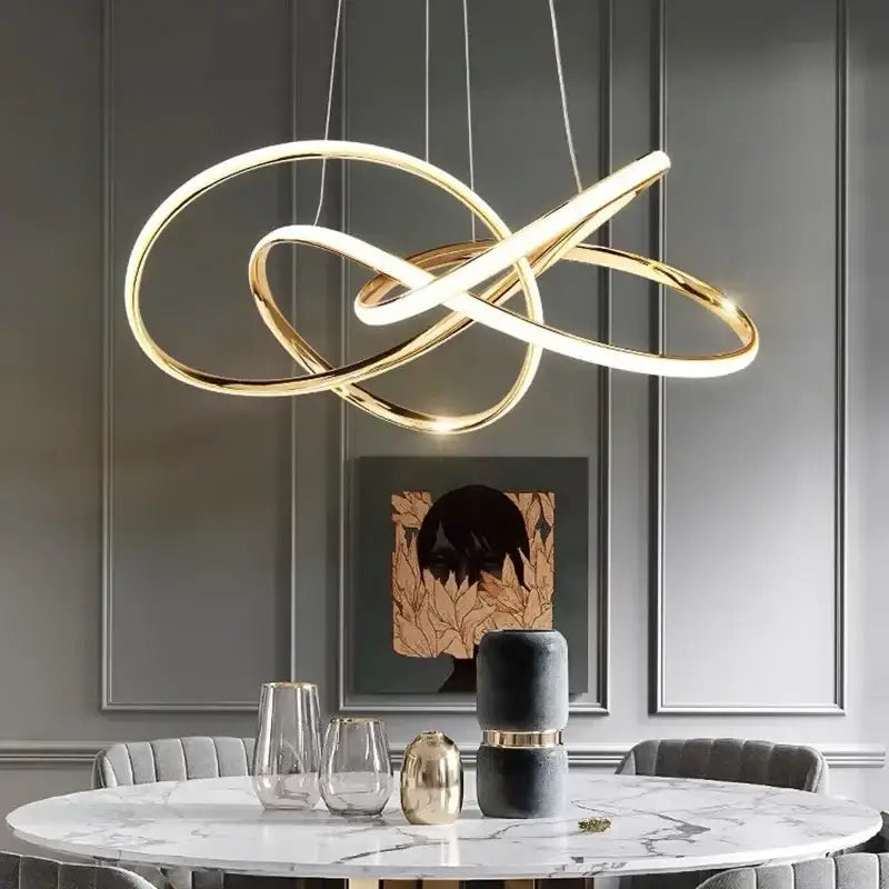 Modern gold geometric led ceiling pendant light dining room