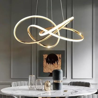 Modern gold geometric led ceiling pendant light dining room