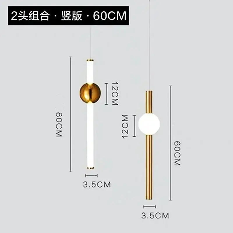 Modern gold geometric line frame pendant lights dining room glass globe