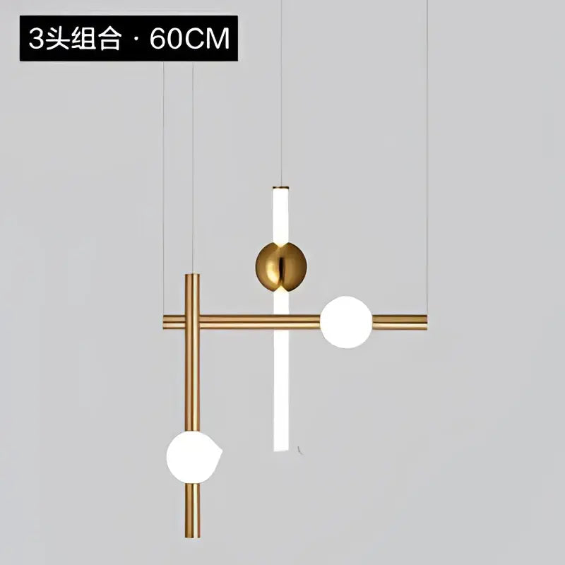 Modern gold geometric line frame pendant lights dining room glass globe