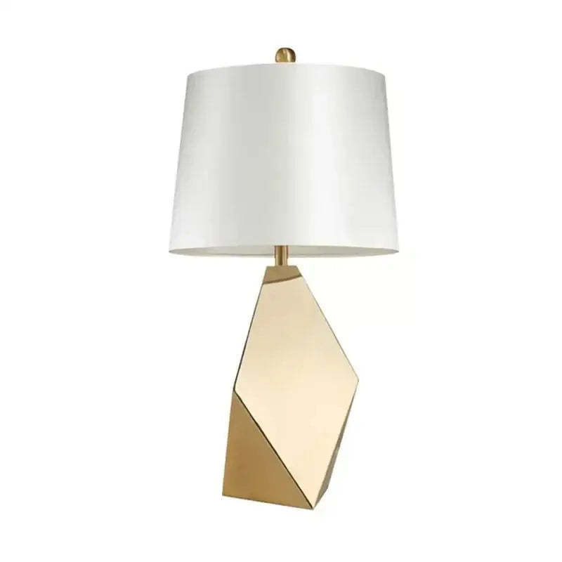 Modern gold geometric table lamp bedroom nightstand light