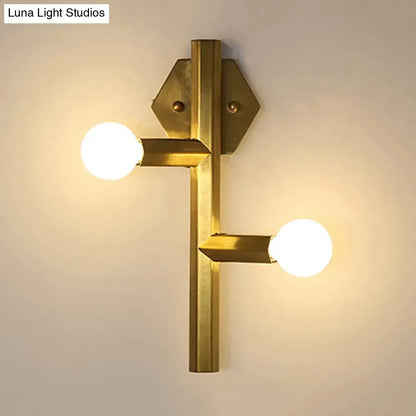 Modern gold geometric wall light bedroom vertical tube corner lamp