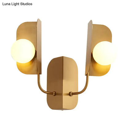 Modern gold geometric wall sconce light – living room 2-light lamp