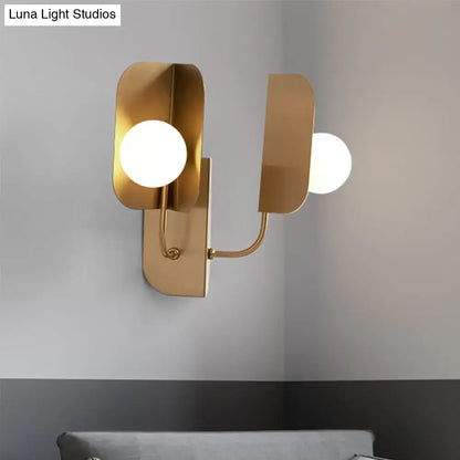 Modern gold geometric wall sconce light – living room 2-light lamp