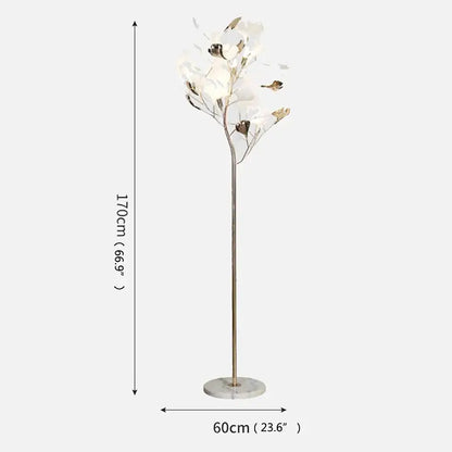 Modern gold ginkgo flower floor lamp living room decor