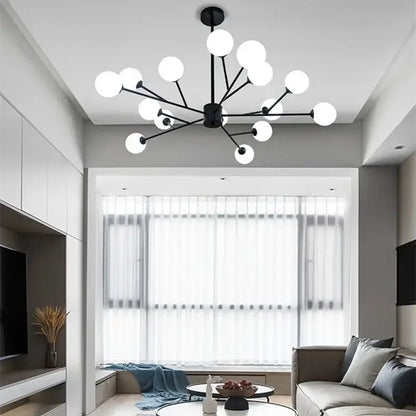 Modern gold glass ball modern branch chandelier living room light