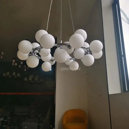 Modern gold glass ball led chandelier – dining room pendant light