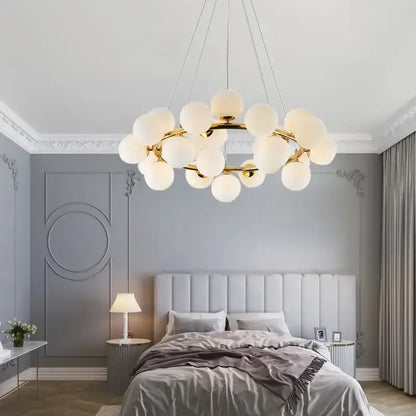 Modern gold glass ball led chandelier – dining room pendant light