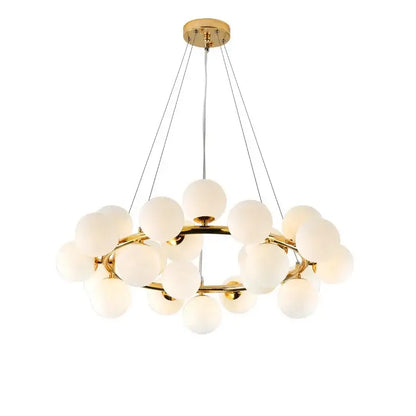 Modern gold glass ball led chandelier – dining room pendant light