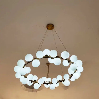 Modern gold glass ball led chandelier – dining room pendant light