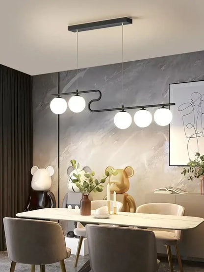 Modern gold glass ball led chandelier dining room pendant light
