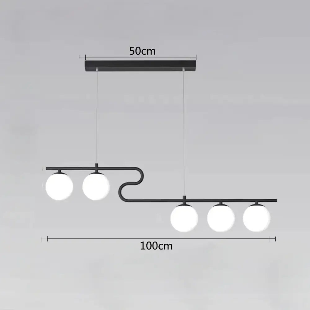 Modern gold glass ball led chandelier dining room pendant light