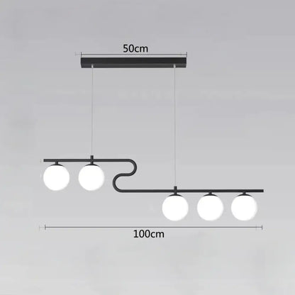 Modern gold glass ball led chandelier dining room pendant light