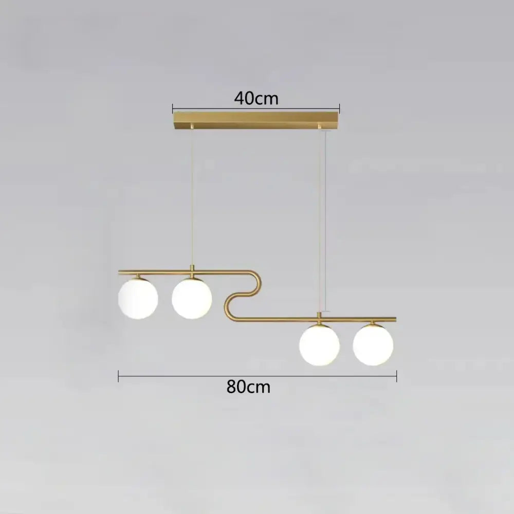 Modern gold glass ball led chandelier dining room pendant light