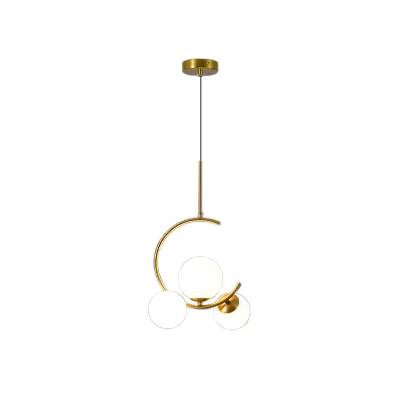 Modern gold glass ball led chandelier dining room pendant light