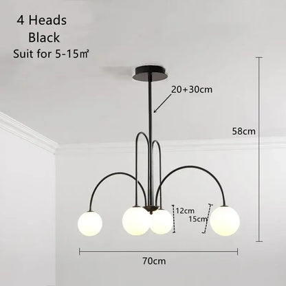 Modern gold glass ball led chandelier for dining room