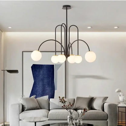 Modern gold glass ball led chandelier for dining room