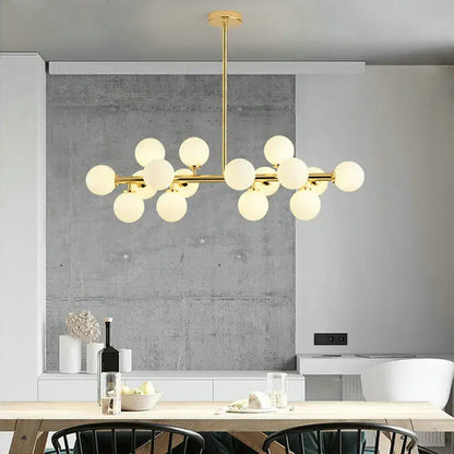 Modern gold glass ball led chandelier for kitchen and dining room