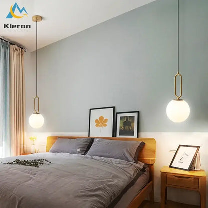 Modern gold glass ball led chandelier for living room