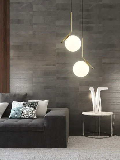 Modern gold glass ball led chandelier light bedroom floor lamp