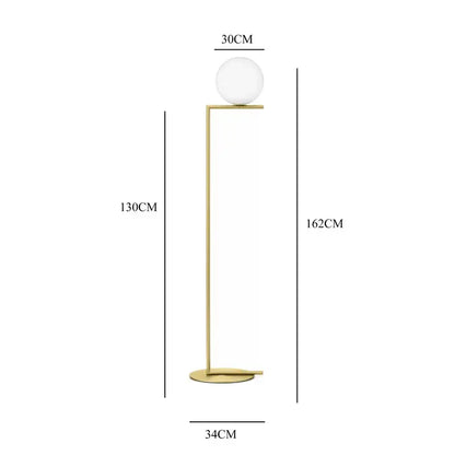 Modern gold glass ball led chandelier light bedroom floor lamp