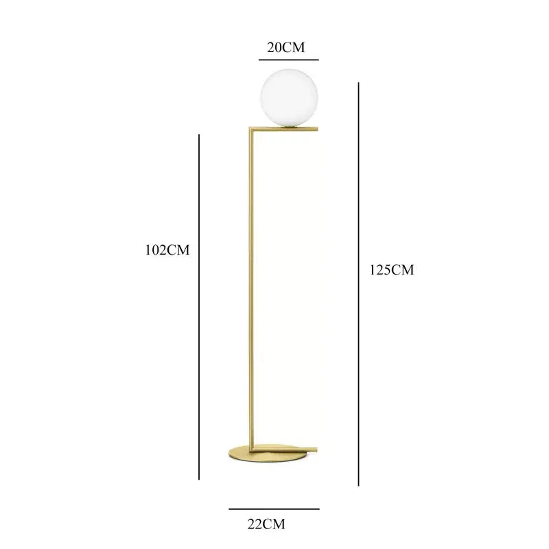 Modern gold glass ball led chandelier light living room floor lamp