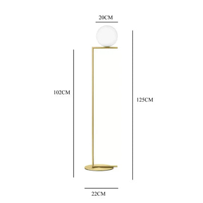Modern gold glass ball led chandelier light living room floor lamp