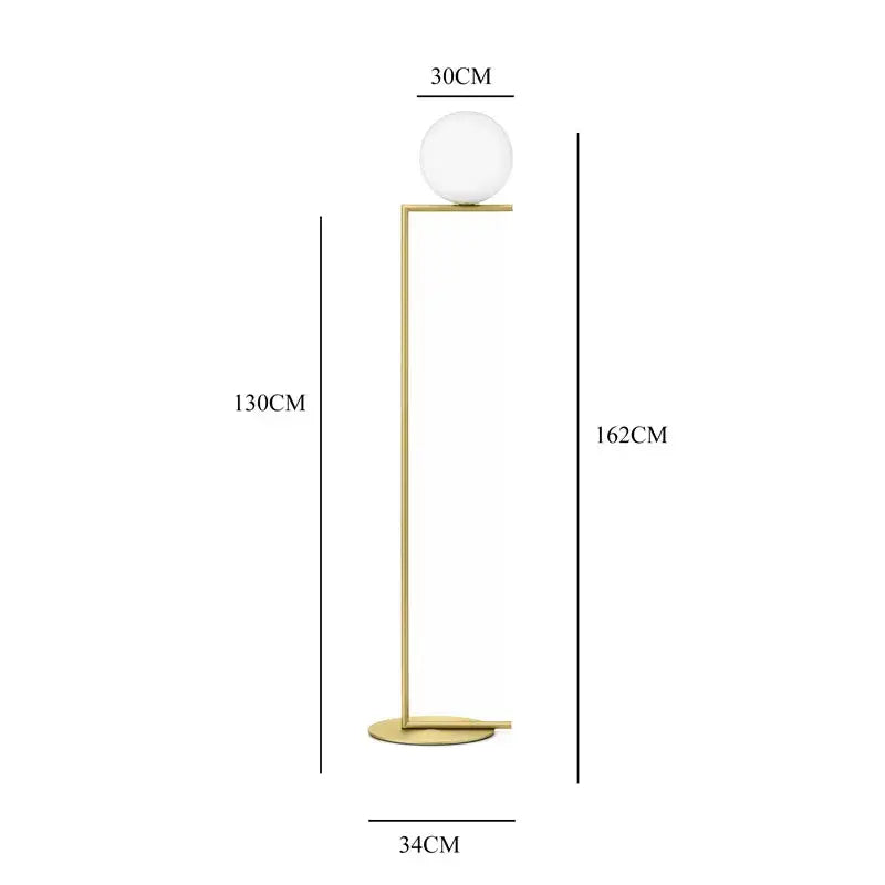 Modern gold glass ball led chandelier light living room floor lamp