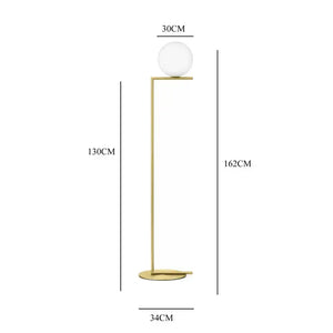 Modern gold glass ball led chandelier light living room floor lamp