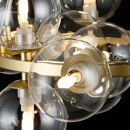 Modern gold glass ball led chandelier – living room pendant light