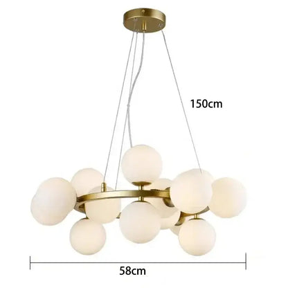 Modern gold glass ball led chandelier – living room pendant light