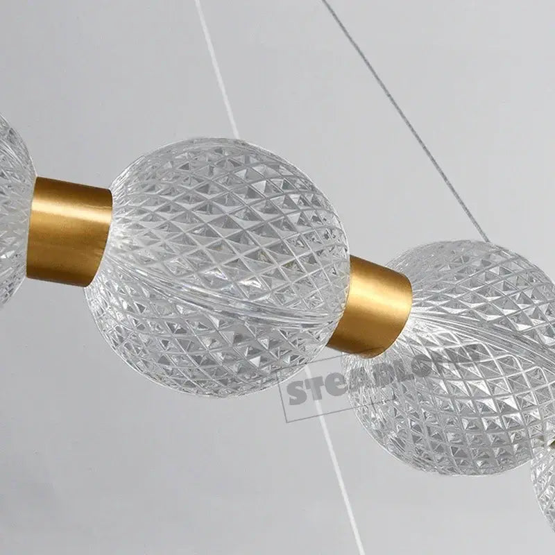 Modern gold glass ball led chandelier – living room pendant light
