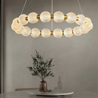 Modern gold glass ball led chandelier – living room pendant light