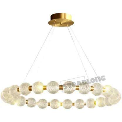 Modern gold glass ball led chandelier – living room pendant light