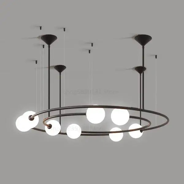 Modern gold glass ball led chandelier living room pendant light