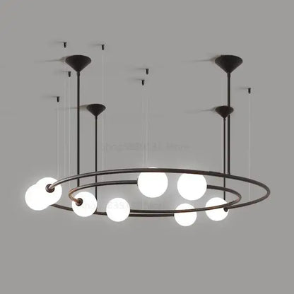 Modern gold glass ball led chandelier living room pendant light