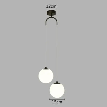 Modern gold glass ball led pendant chandelier for bedroom