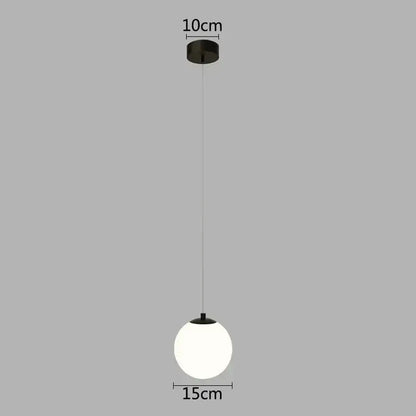 Modern gold glass ball led pendant chandelier for bedroom