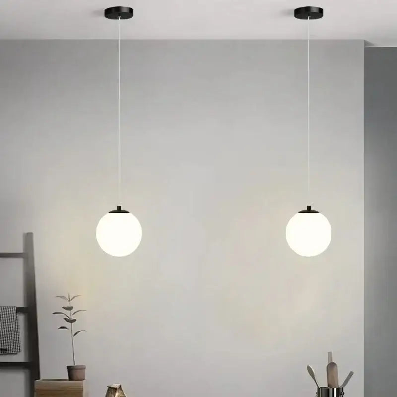 Modern gold glass ball led pendant chandelier for bedroom