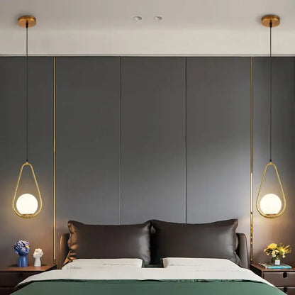 Modern gold glass ball led pendant light dining room set