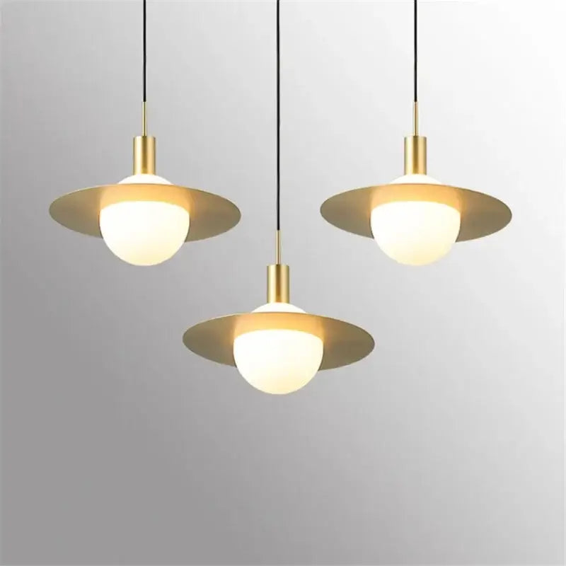 Modern gold glass ball led pendant light for dining room