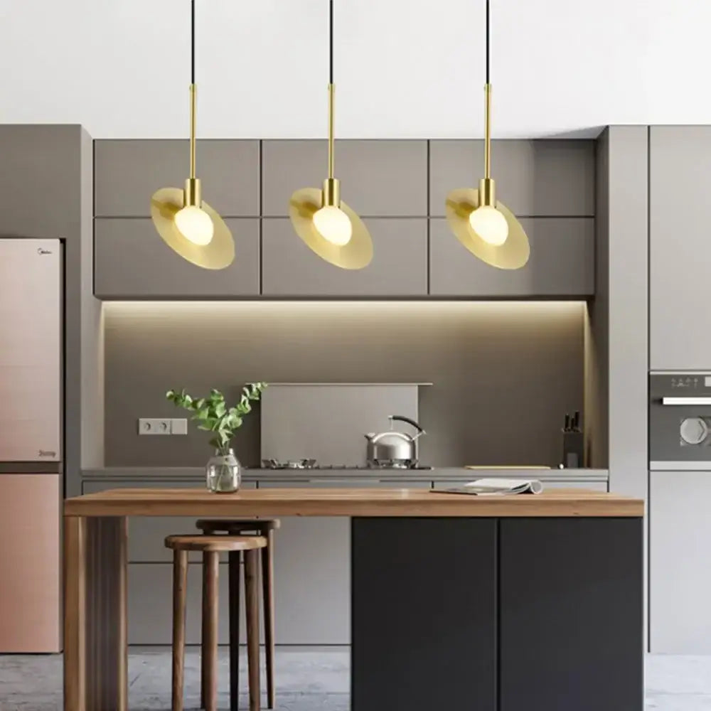 Modern gold glass ball led pendant light for dining room