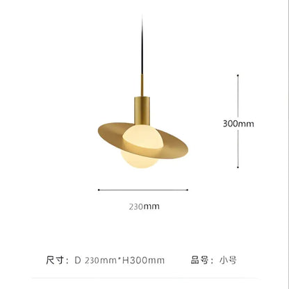Modern gold glass ball led pendant light for dining room