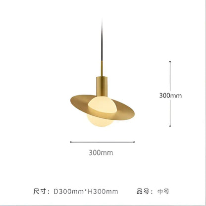Modern gold glass ball led pendant light for dining room