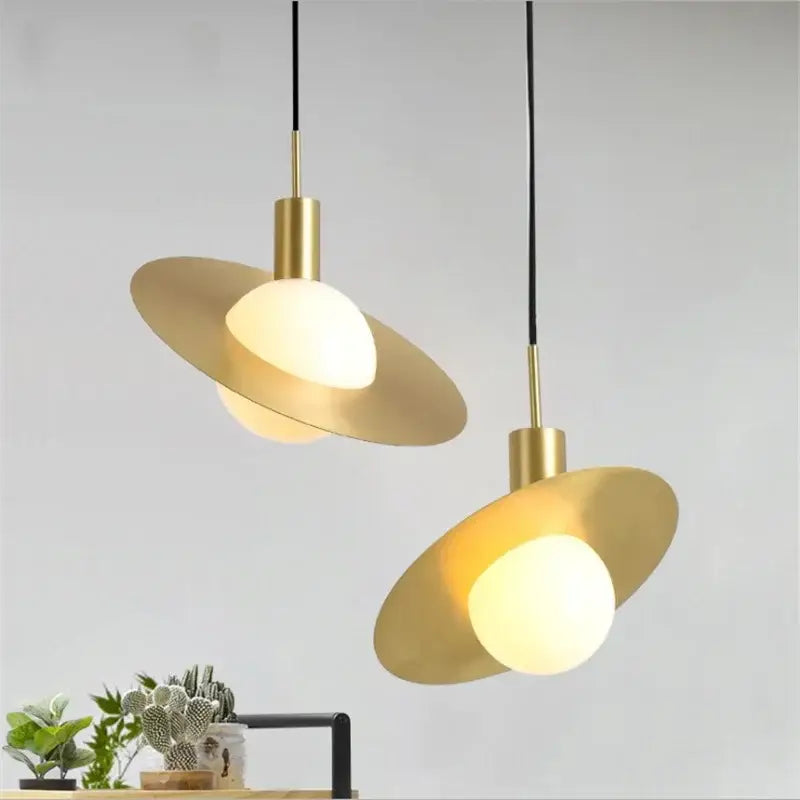 Modern gold glass ball led pendant light for dining room
