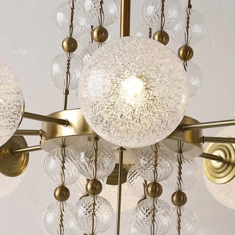 Modern gold glass ball led pendant light for kitchen island