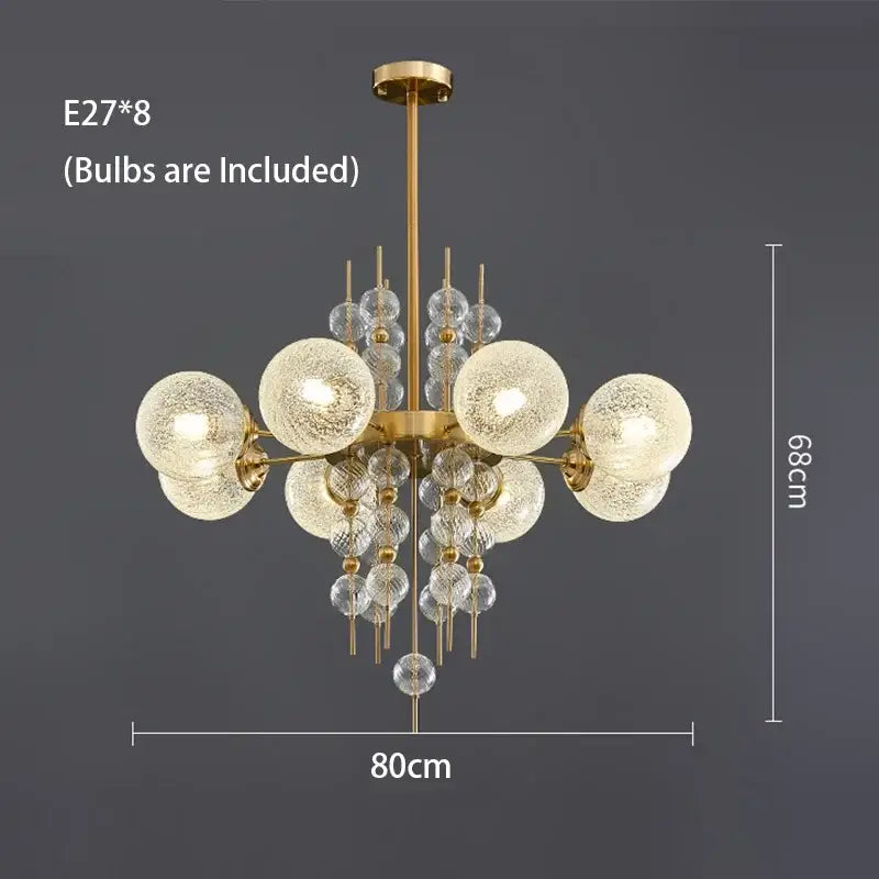 Modern gold glass ball led pendant light for kitchen island