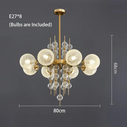 Modern gold glass ball led pendant light for kitchen island