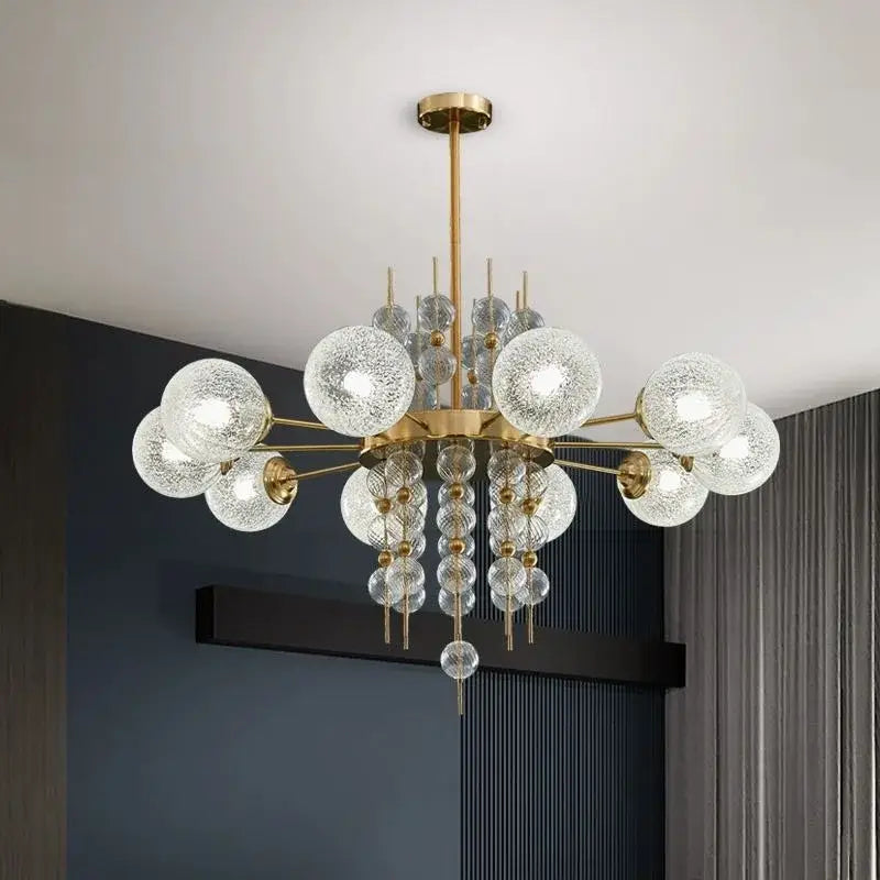 Modern gold glass ball led pendant light for kitchen island